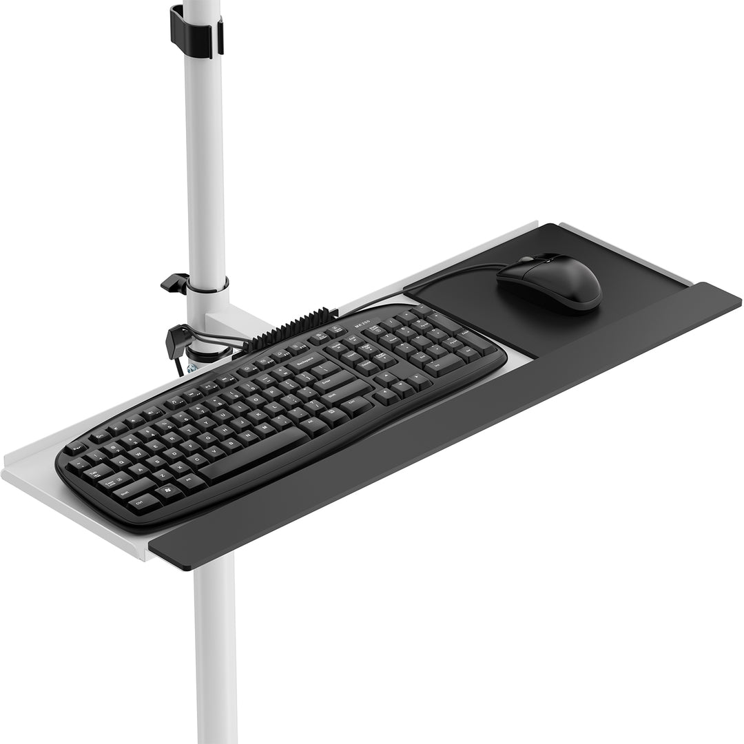 Maclean professionele staande trolley, mobiele computerwerkplek op wielen, max 17"-32", max 20kg, MC-793