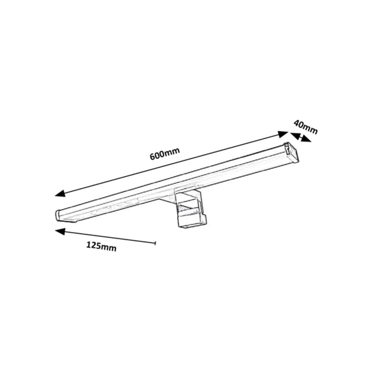 Lampe de salle de bains Rabalux, 12W LED, IP44, design chromé, Levon