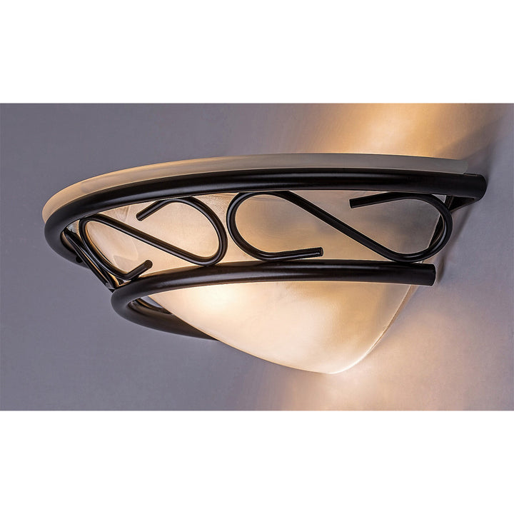 Halfplafondlamp, Rabalux, metaal, albasten glazen kap, E14 fitting, Athene