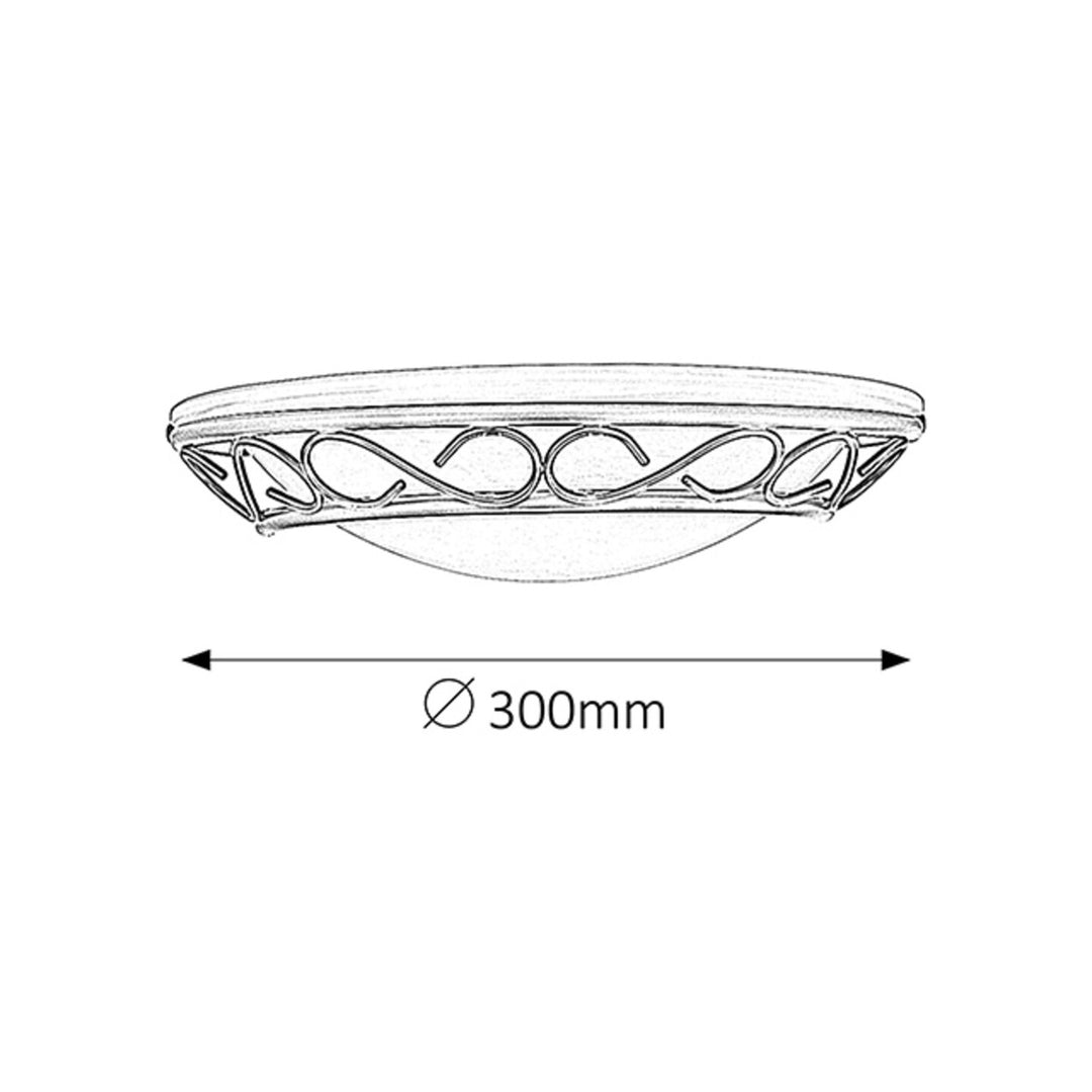 Halfplafondlamp, Rabalux, metaal, albasten glazen kap, E14 fitting, Athene