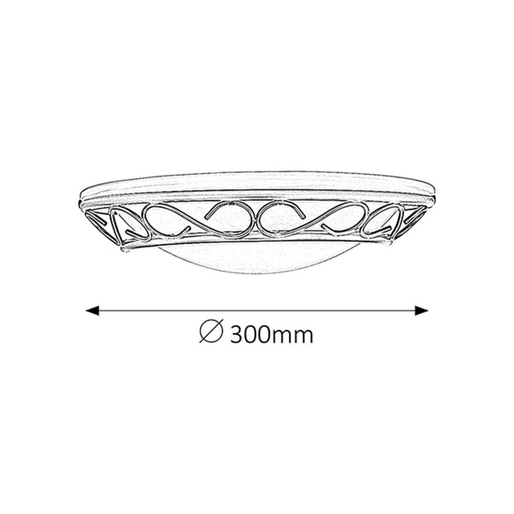 Halfplafondlamp, Rabalux, metaal, albasten glazen kap, E14 fitting, Athene