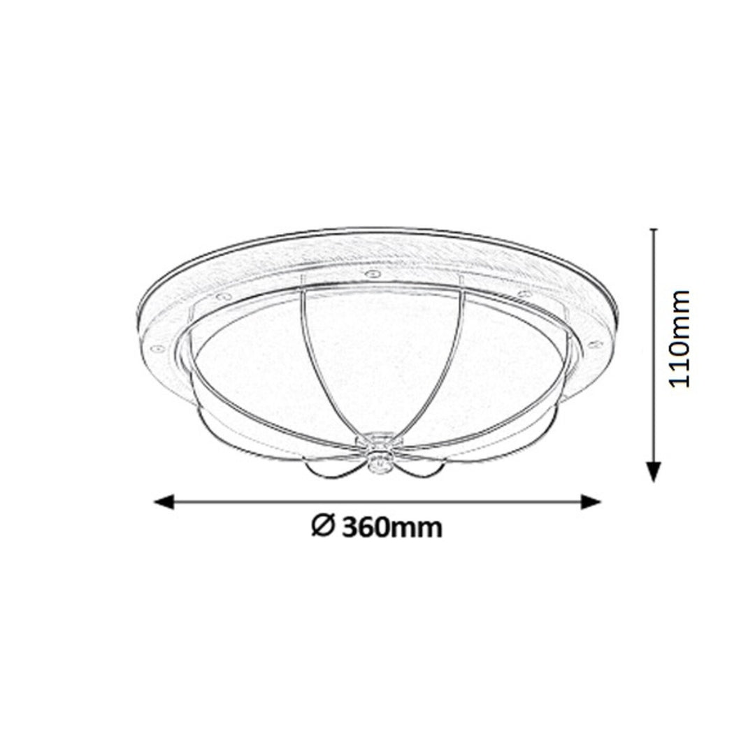 Rabalux plafondlamp, 2xE27, bruin, diameter 36cm, Soedan