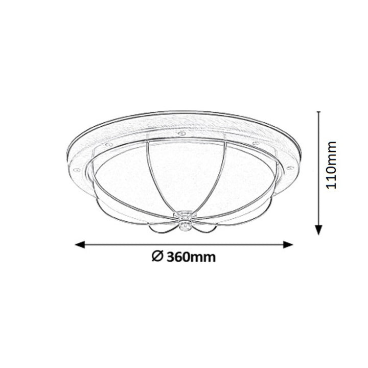 Rabalux plafondlamp, 2xE27, bruin, diameter 36cm, Soedan