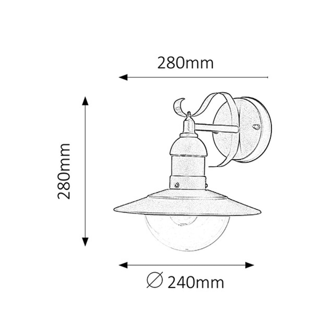 Rabalux wandlamp, buiten, IP44, E27, max 60W, groen, Oslo