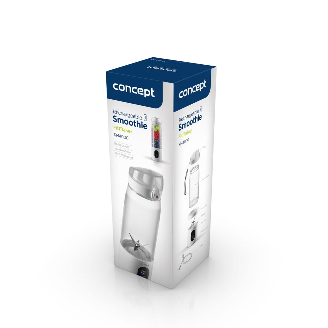 Concept  SM4000 Mixeur personnel  600 ml, batterie rechargeable Li-Ion, blanc, FitMaker