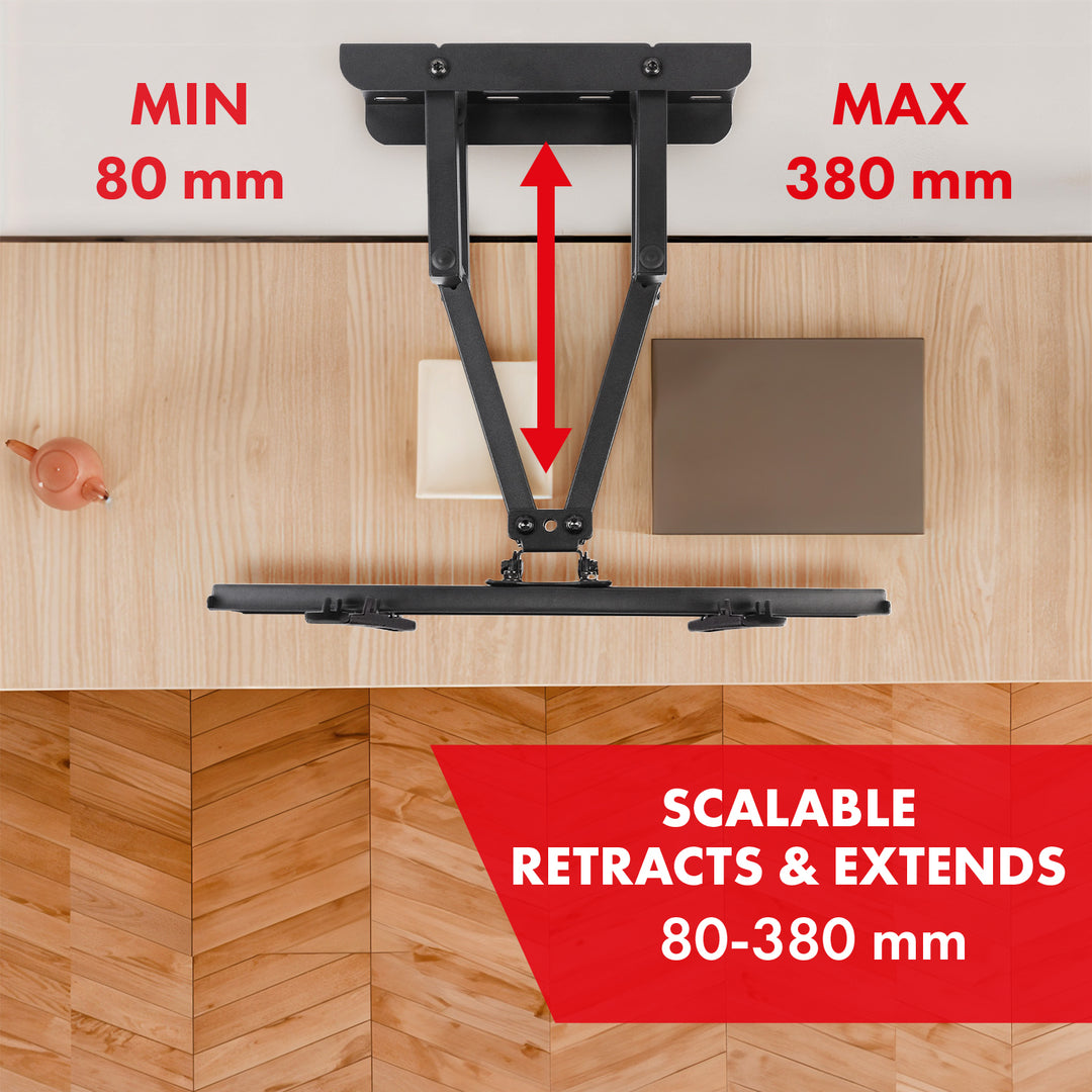 Support TV Maclean, max VESA 400x400, 32-75", 50kg, réglage de l'angle horizontal et vertical, profil 80-380mm, noir, MC-788