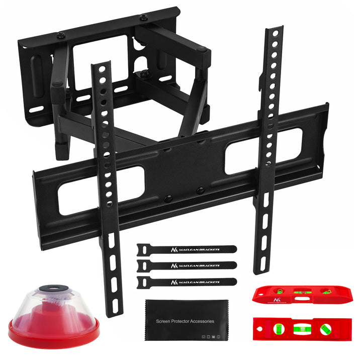 Support TV Maclean, max VESA 400x400, 32-75", 50kg, réglage de l'angle horizontal et vertical, profil 80-380mm, noir, MC-788