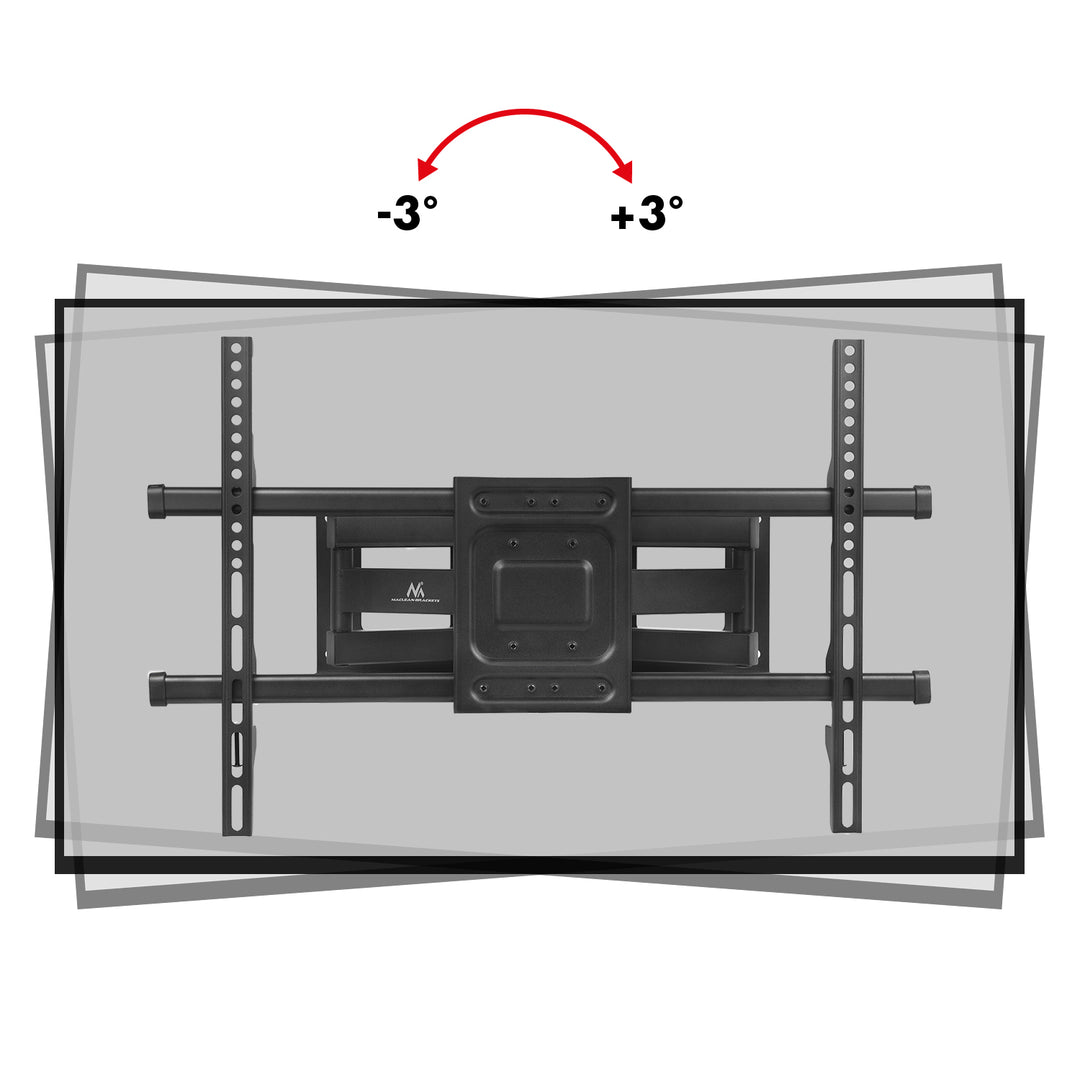Support TV Maclean, max VESA 600x400, 32-85", 60kg, réglage de l'angle horizontal et vertical, profilé 65-390mm, noir, MC-789