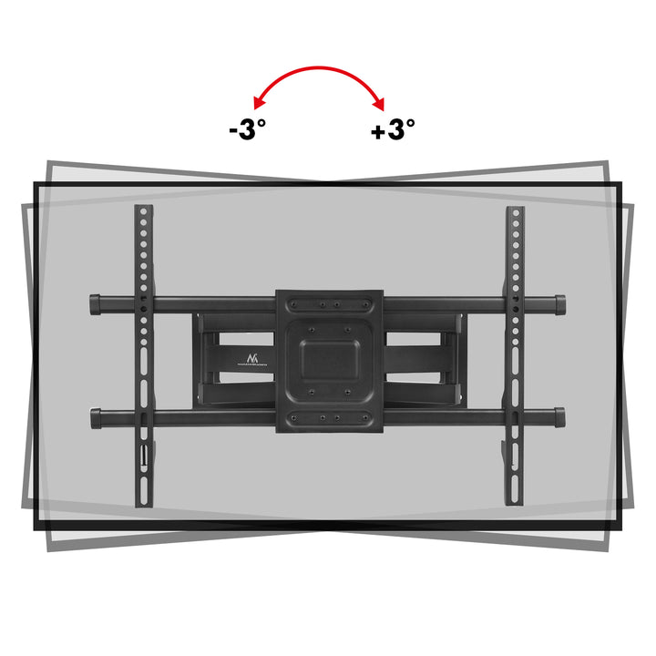Support TV Maclean, max VESA 600x400, 32-85", 60kg, réglage de l'angle horizontal et vertical, profilé 65-390mm, noir, MC-789