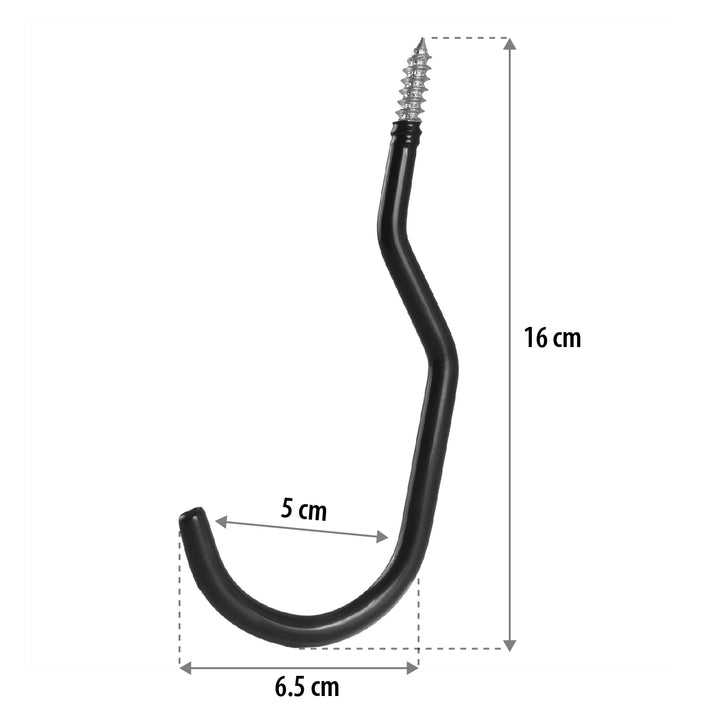 Jeu de 2 crochets de plafond Maclean, pour échelle, vélo, tuyau d'arrosage, acier, charge max. 10kg/poignée, MC-485