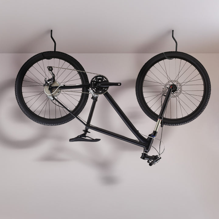 Jeu de 2 crochets de plafond Maclean, pour échelle, vélo, tuyau d'arrosage, acier, charge max. 10kg/poignée, MC-485