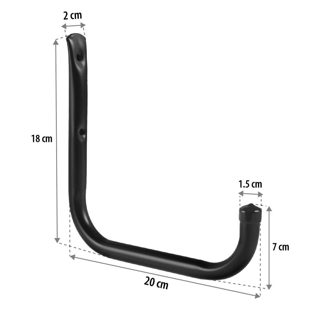 Jeu de 2 supports muraux Maclean, pour pneus, roues, échelle, vélo, acier, charge max. 22kg/support, MC-487