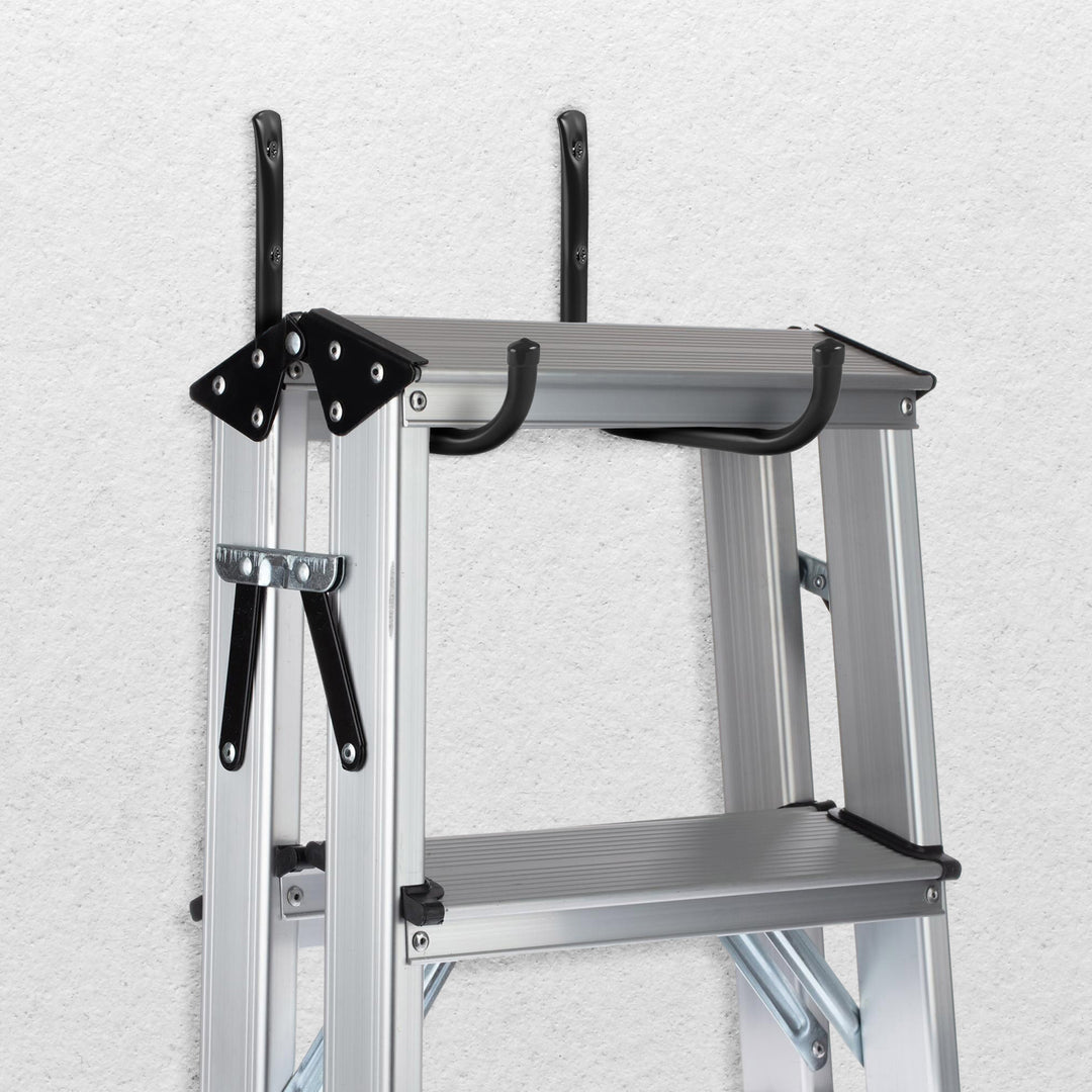 Jeu de 2 supports muraux Maclean, pour pneus, roues, échelle, vélo, acier, charge max. 22kg/support, MC-487