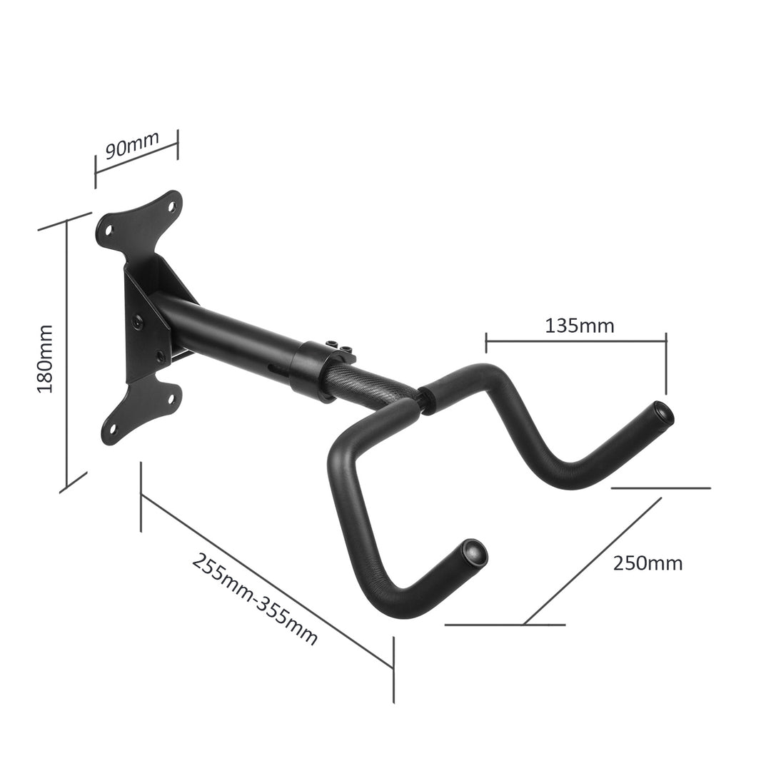 Support mural pour vélo Maclean, horizontal, acier, charge max. 30kg, MC-431, 2 pièces