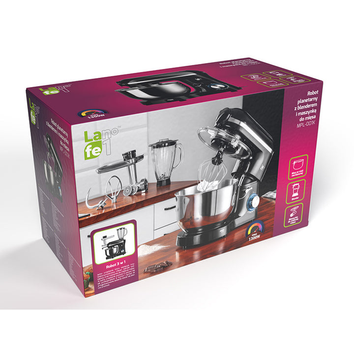 Planetaire keukenrobot met mixer en vleesmolen Lafe MPL-001K