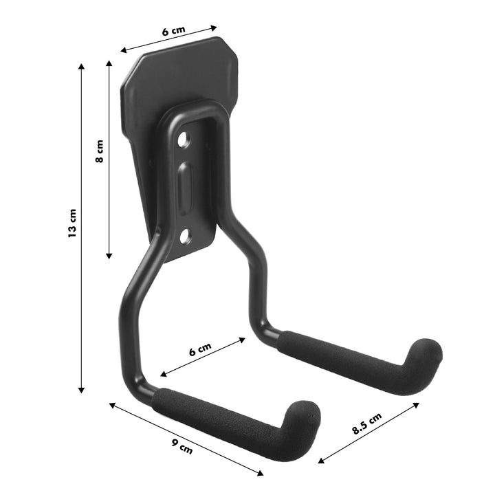 Maclean Garage Muurbeugel voor Banden, Tuingereedschap, Ladder, Slangen, Staal, Max. Belasting 100kg 35 kg, MC-439 + MC440