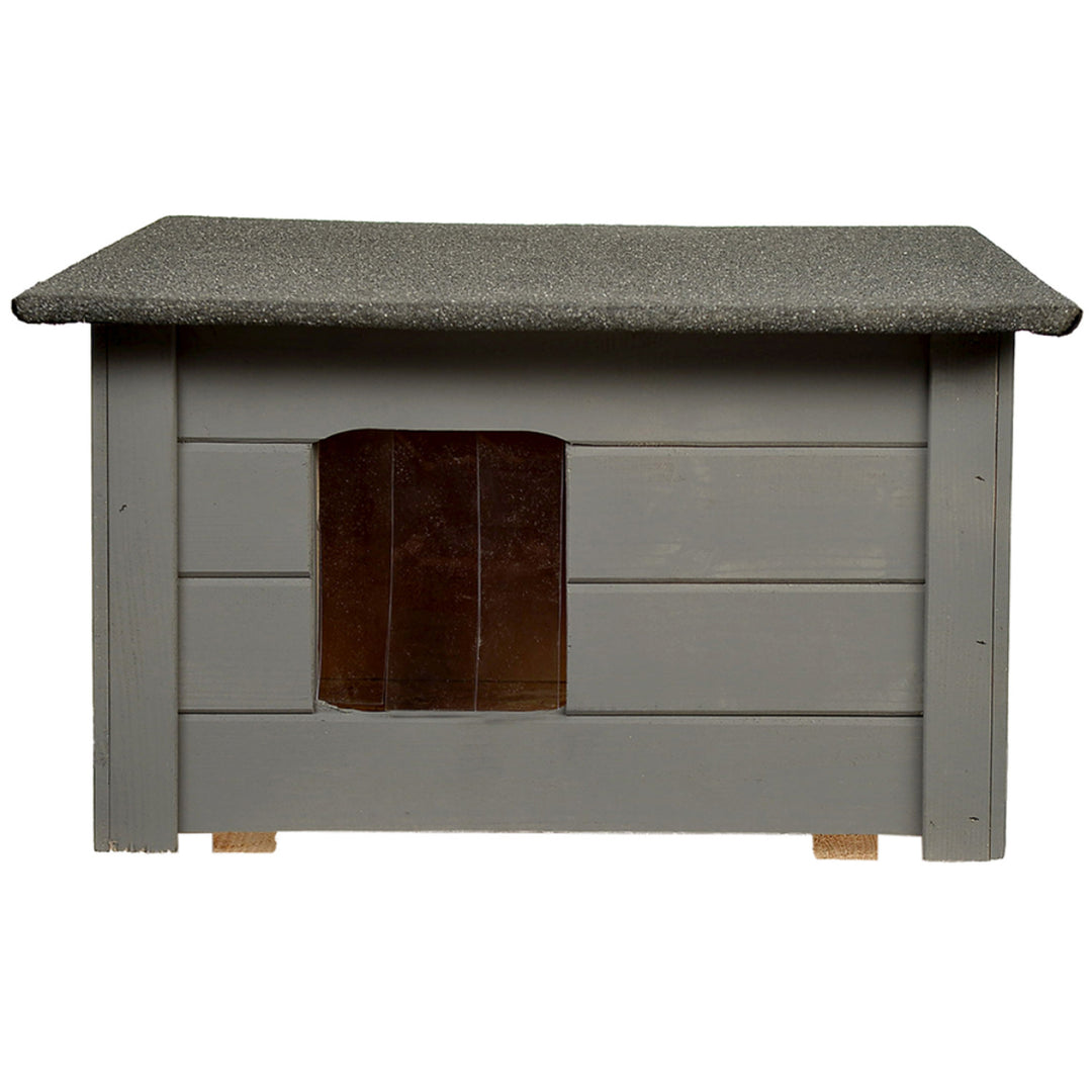 Abri pour chiens et chats Woodok, isolé, gris épicéa