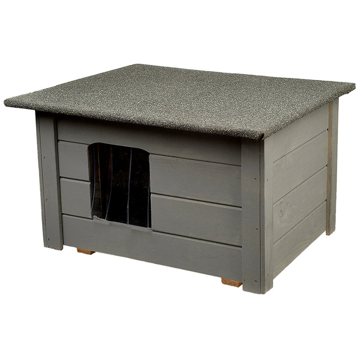 Abri pour chiens et chats Woodok, isolé, gris épicéa