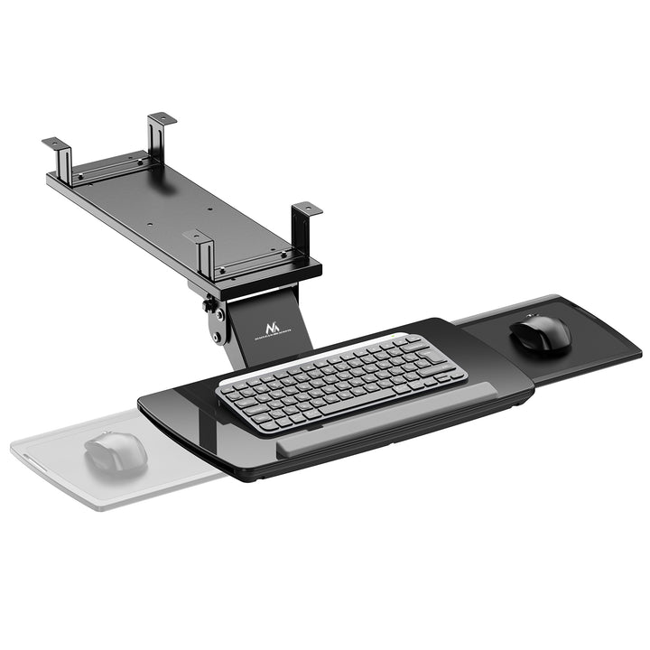 Porte-clavier Maclean sous le bureau, réglable, max. 5kg, noir, MC-156 B