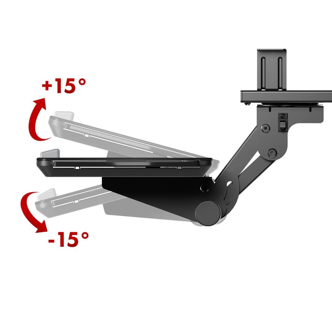 Porte-clavier Maclean sous le bureau, réglable, max. 5kg, noir, MC-156 B