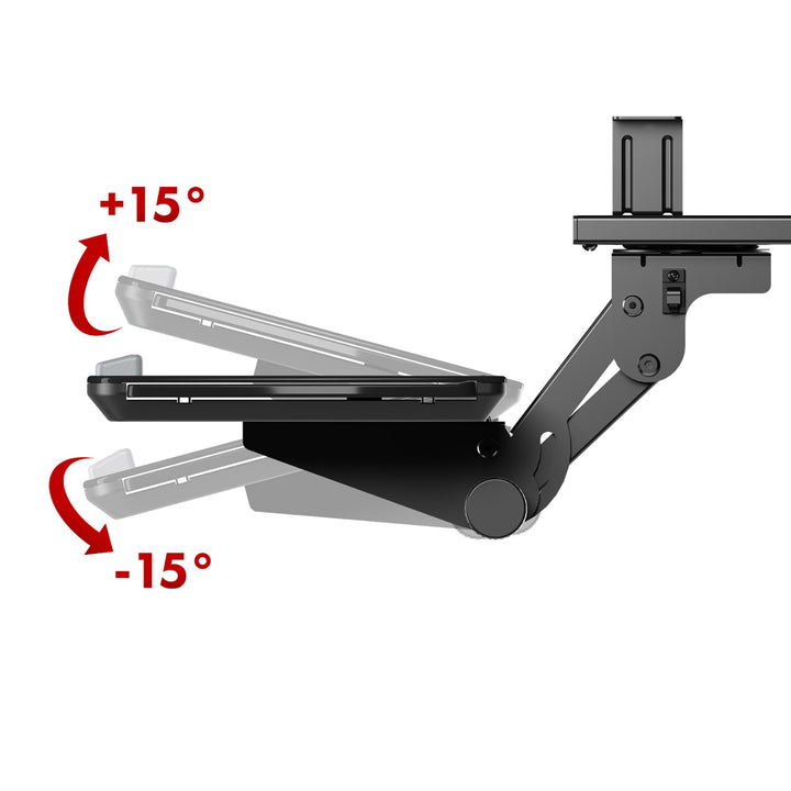 Porte-clavier Maclean sous le bureau, réglable, max. 5kg, noir, MC-156 B