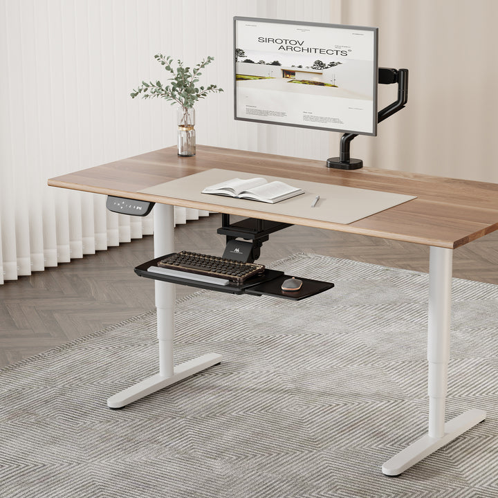 Porte-clavier Maclean sous le bureau, réglable, max. 5kg, noir, MC-156 B