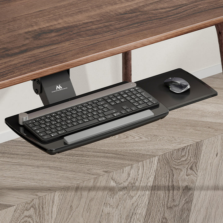 Porte-clavier Maclean sous le bureau, réglable, max. 5kg, noir, MC-156 B