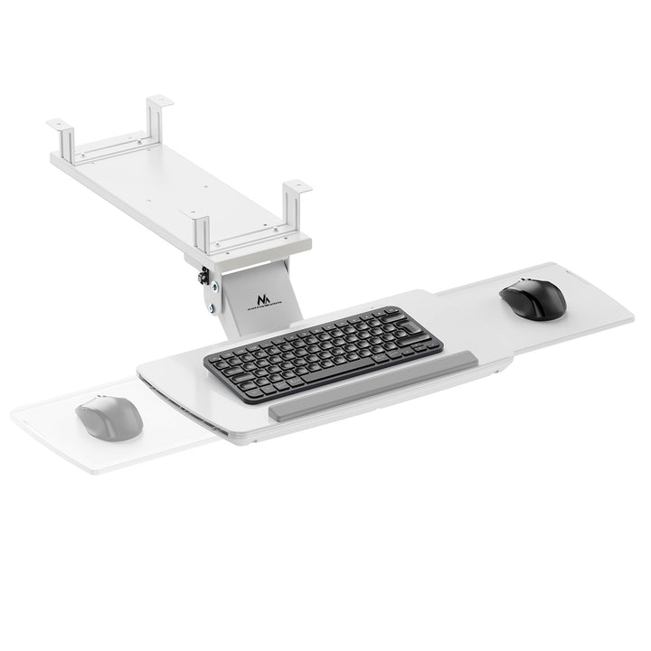 Porte-clavier Maclean sous le bureau, réglable, max. 5kg, blanc, MC-156 W