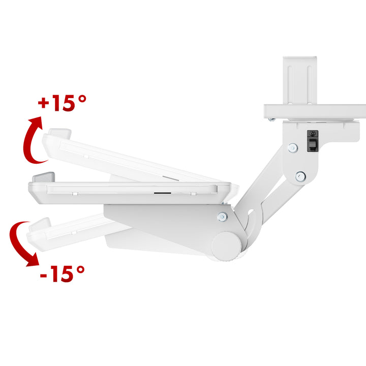 Porte-clavier Maclean sous le bureau, réglable, max. 5kg, blanc, MC-156 W