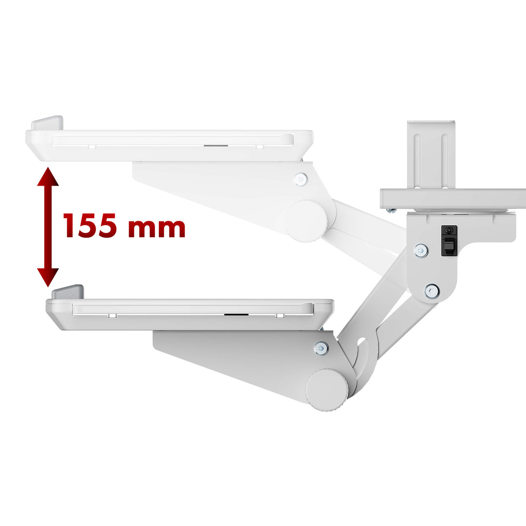 Porte-clavier Maclean sous le bureau, réglable, max. 5kg, blanc, MC-156 W