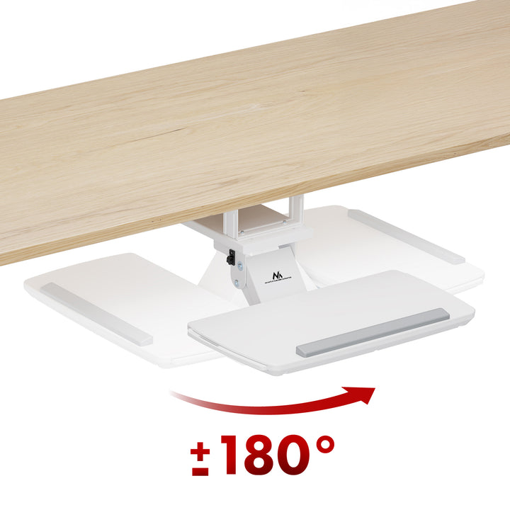 Porte-clavier Maclean sous le bureau, réglable, max. 5kg, blanc, MC-156 W