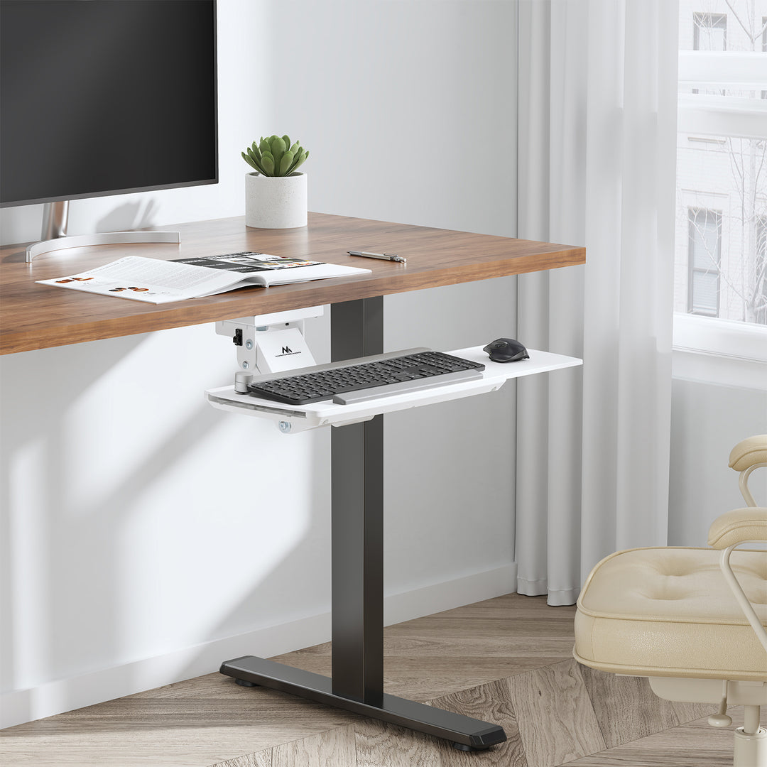 Porte-clavier Maclean sous le bureau, réglable, max. 5kg, blanc, MC-156 W