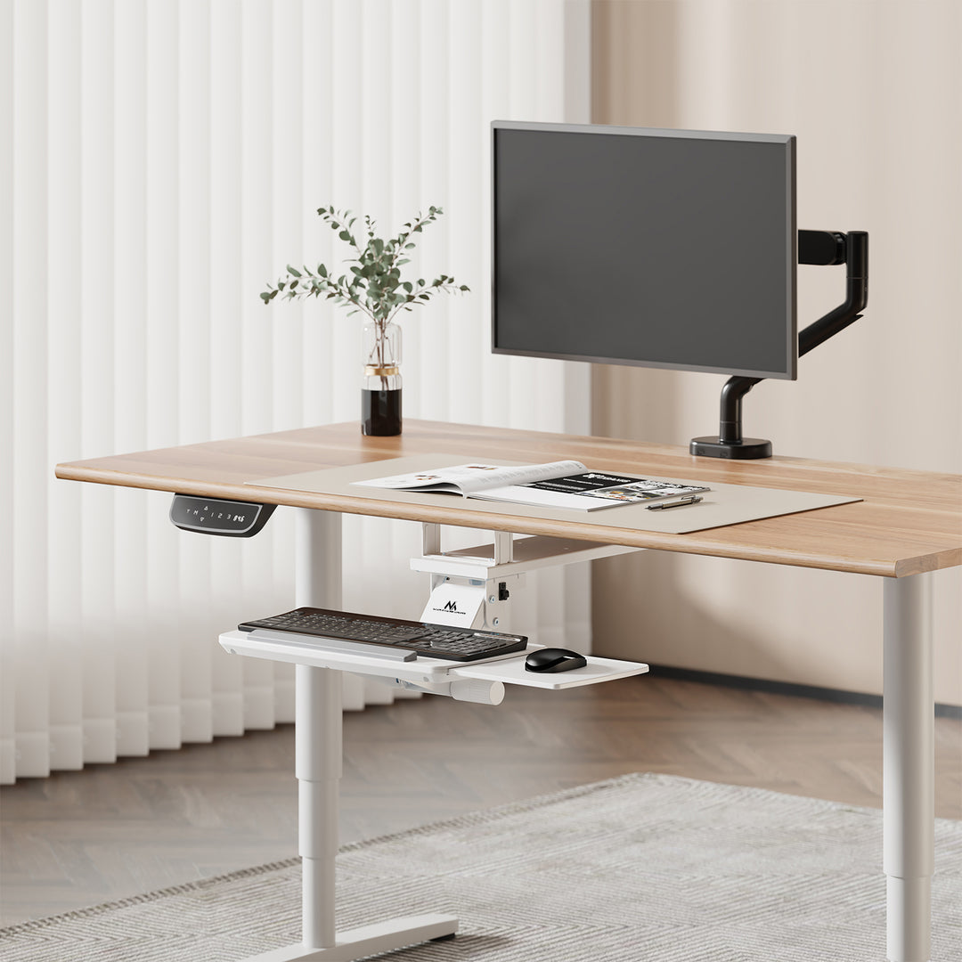 Porte-clavier Maclean sous le bureau, réglable, max. 5kg, blanc, MC-156 W