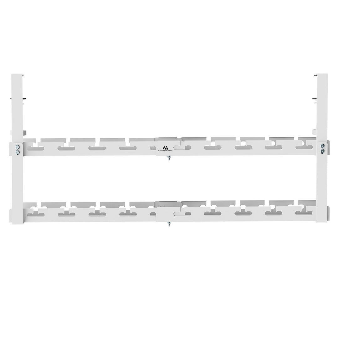Range-câbles Maclean sous le bureau, charge max. 5kg, max. 728mm, 2 niveaux, blanc, MC-102 W