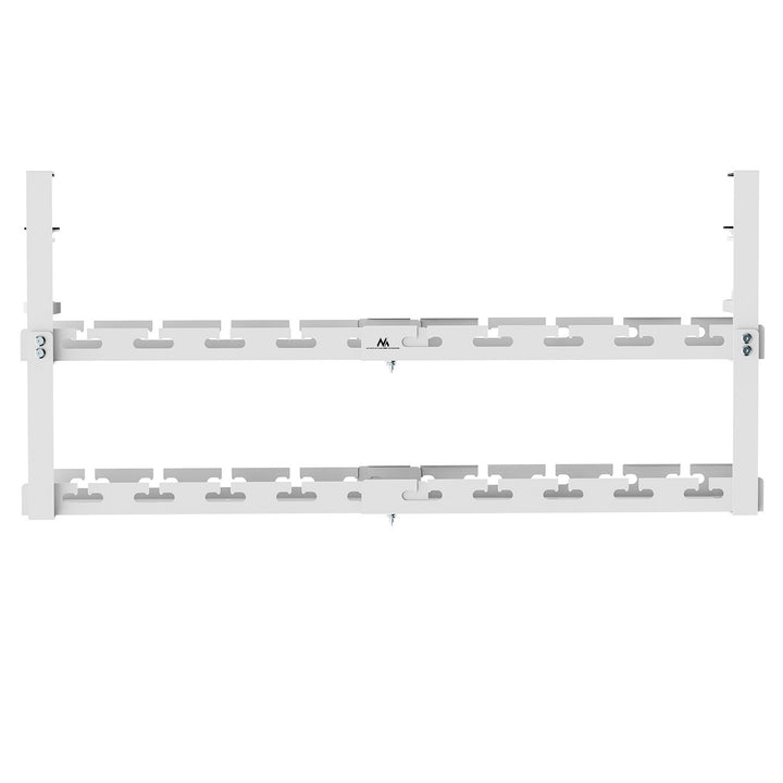Range-câbles Maclean sous le bureau, charge max. 5kg, max. 728mm, 2 niveaux, blanc, MC-102 W