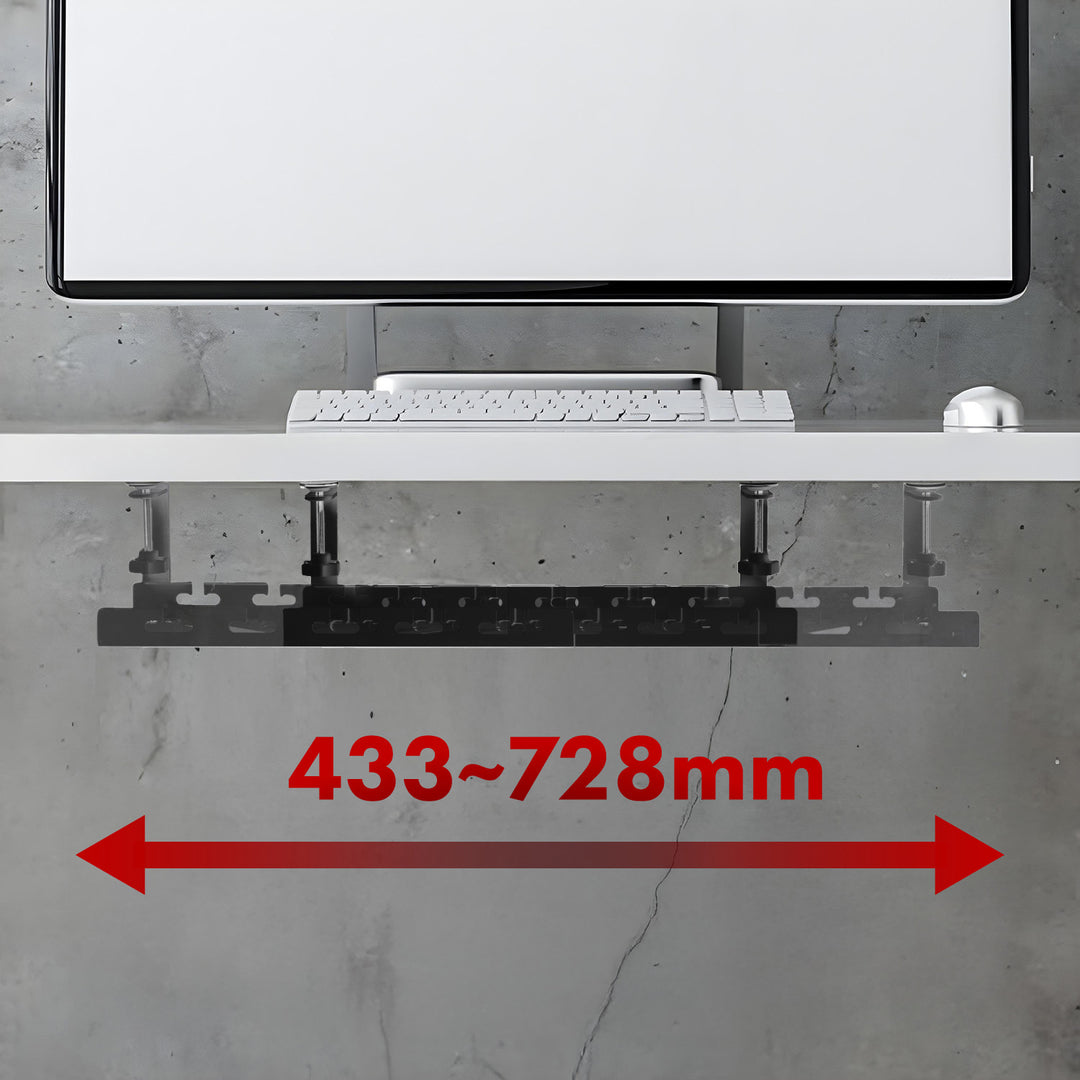 Range-câbles Maclean sous le bureau, charge max. 5kg, max. 728mm, noir, MC-103 B