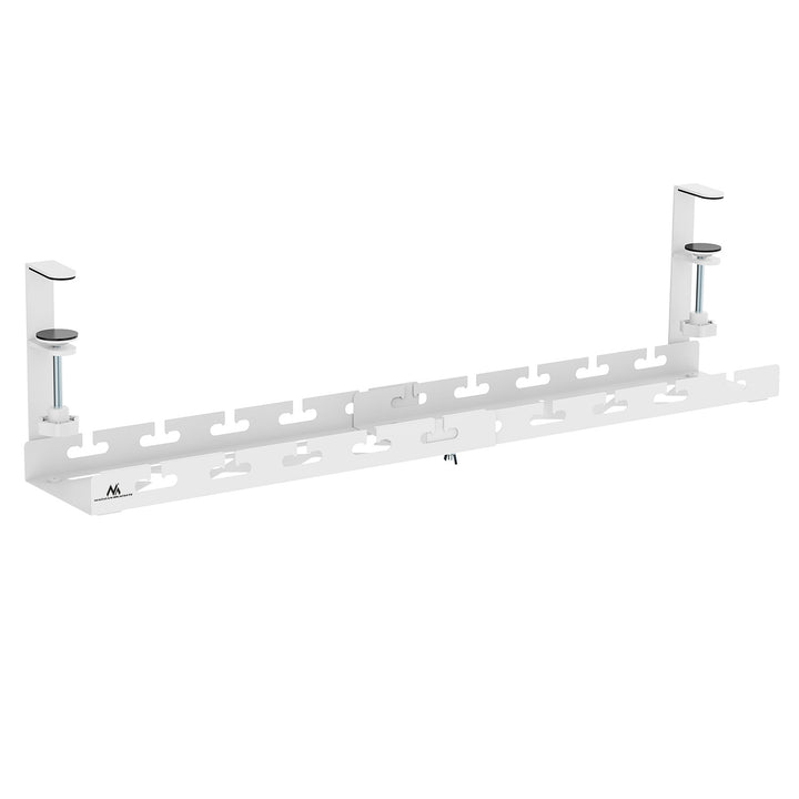 Range-câbles Maclean sous le bureau, charge max. 5kg, max. 728mm, blanc, MC-103 W