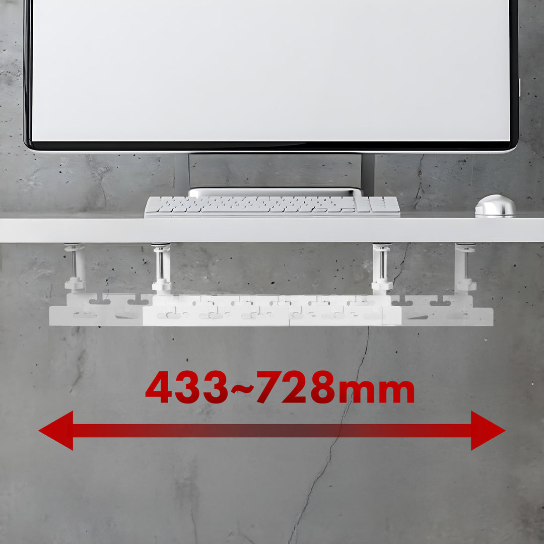Range-câbles Maclean sous le bureau, charge max. 5kg, max. 728mm, blanc, MC-103 W