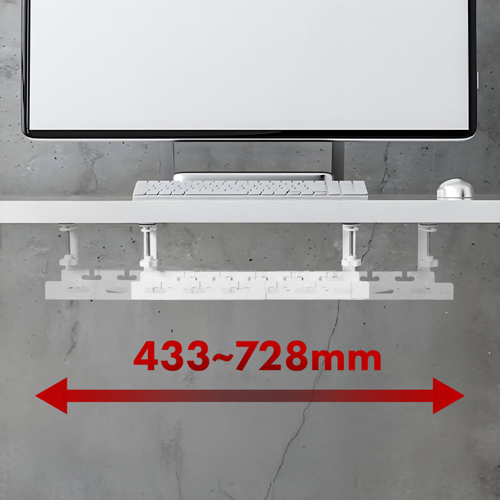 Range-câbles Maclean sous le bureau, charge max. 5kg, max. 728mm, blanc, MC-103 W