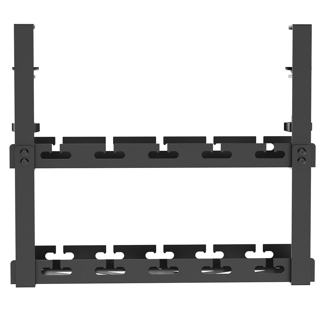 Range-câbles Maclean sous le bureau, charge max. 5kg, 2 niveaux, noir, MC-104 B