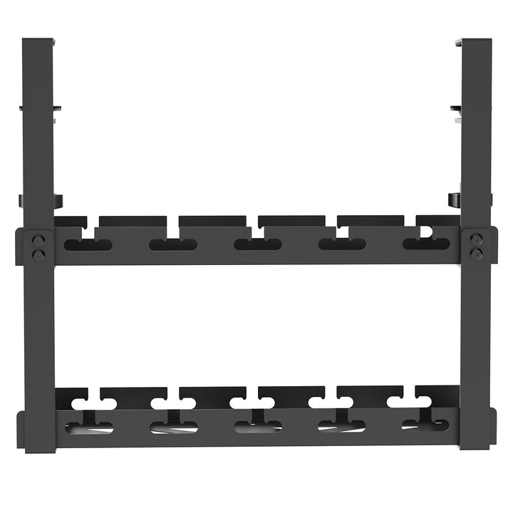 Range-câbles Maclean sous le bureau, charge max. 5kg, 2 niveaux, noir, MC-104 B