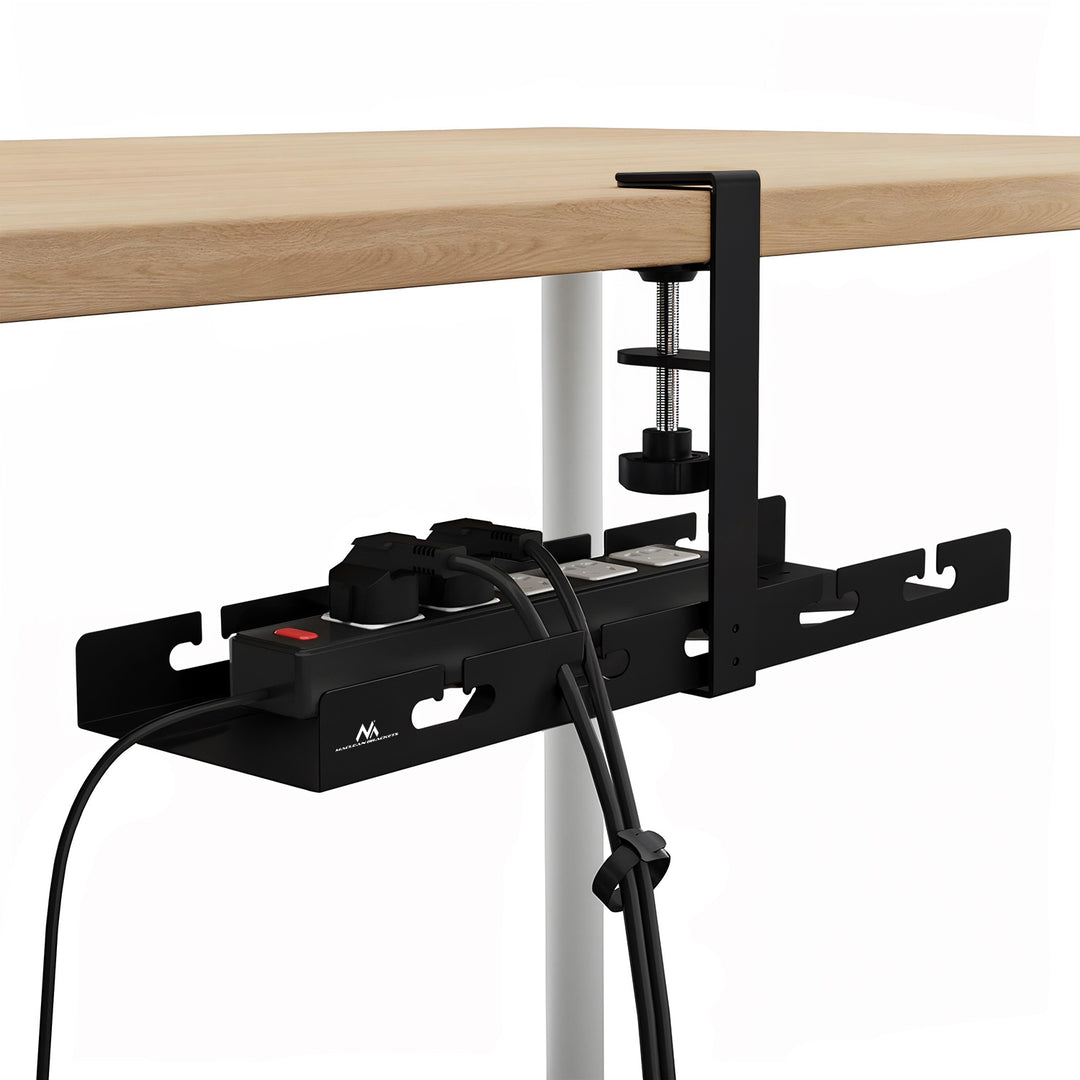 Range-câbles Maclean sous le bureau, charge max. 5kg, noir, MC-105 B
