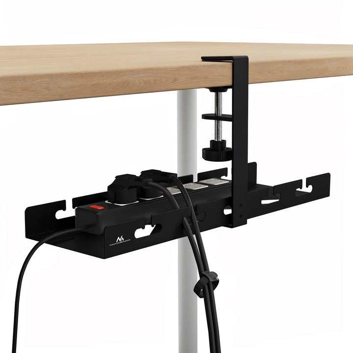 Range-câbles Maclean sous le bureau, charge max. 5kg, noir, MC-105 B