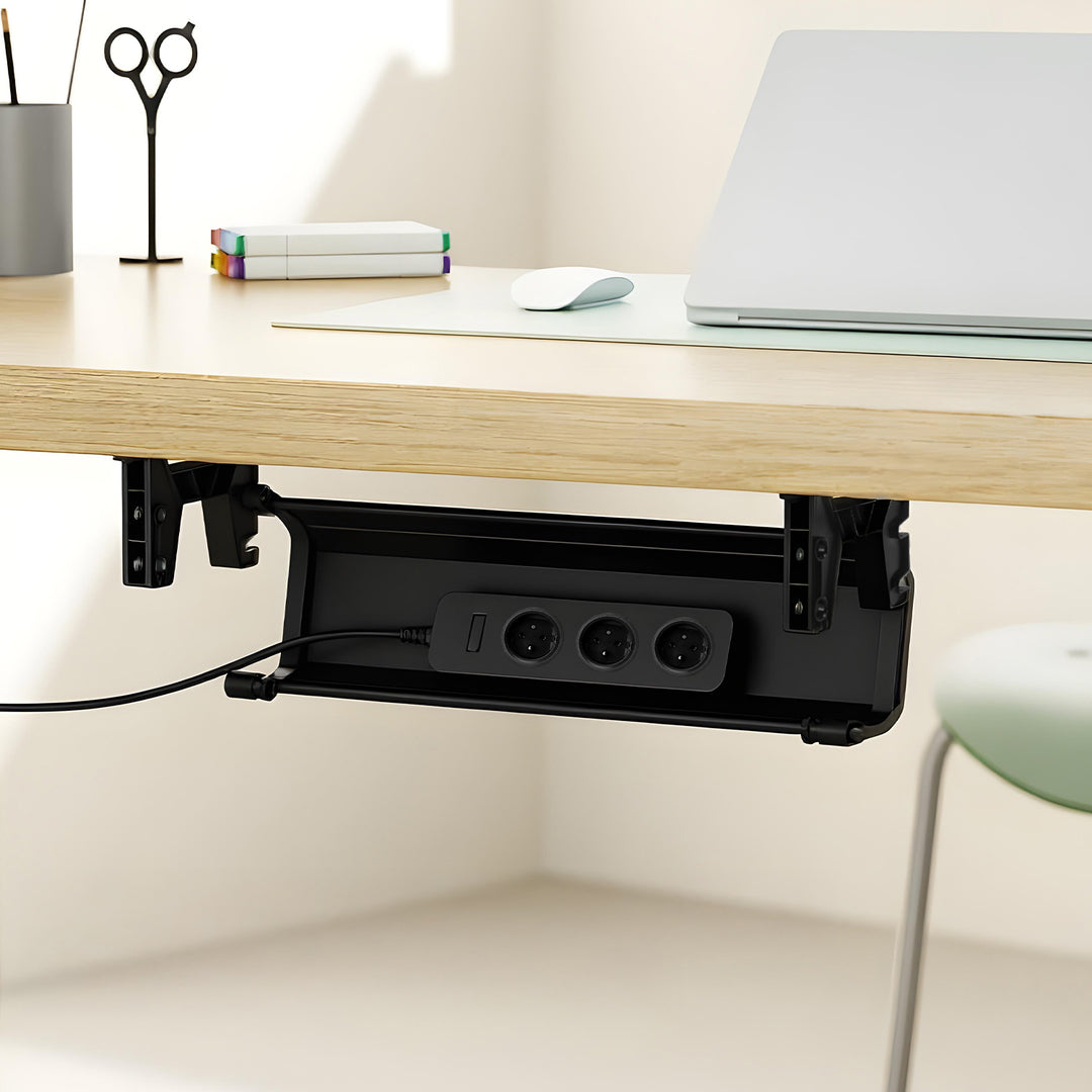 Organisateur de câbles/rallonges Maclean sous le bureau, charge max. 5kg, noir, MC-106 B