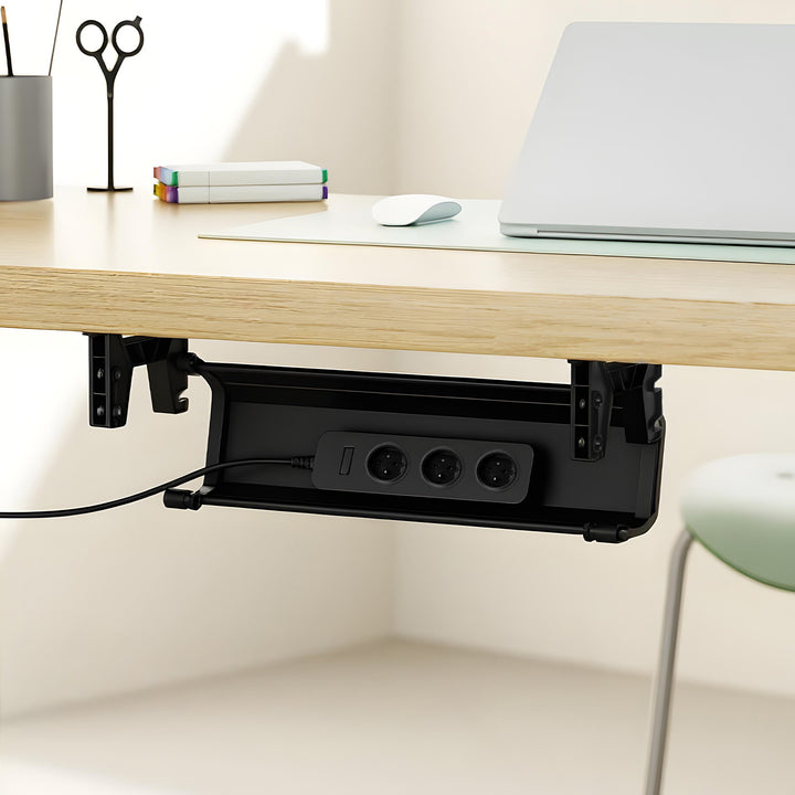 Organisateur de câbles/rallonges Maclean sous le bureau, charge max. 5kg, noir, MC-106 B