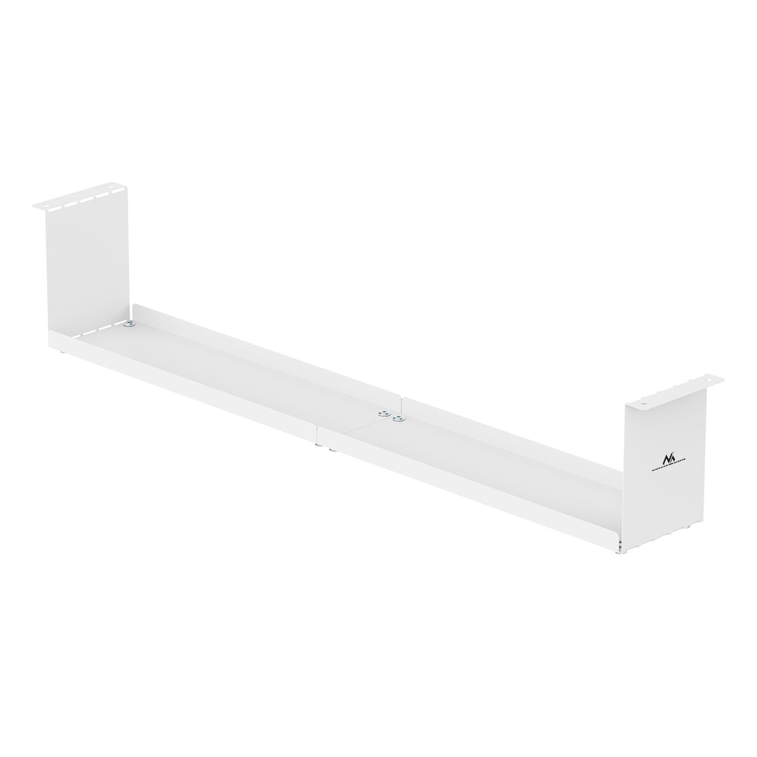 Range-câbles compact Maclean sous le bureau, charge max. 5kg, blanc, MC-107 W