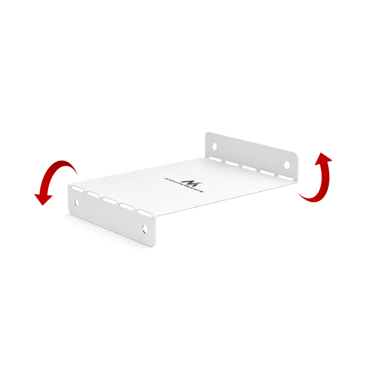 Range-câbles compact Maclean sous le bureau, charge max. 5kg, blanc, MC-107 W