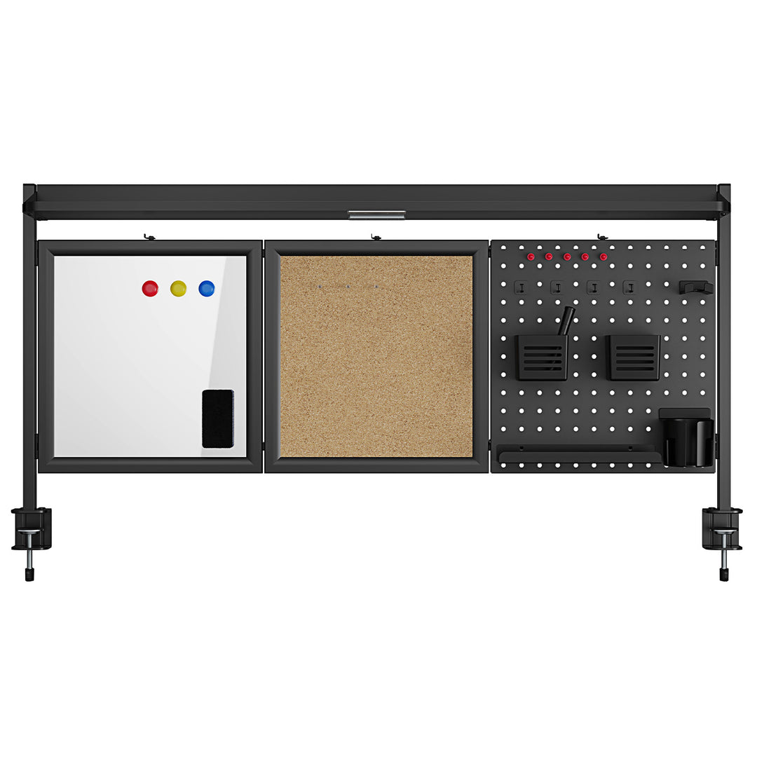 Séparateur de bureau / organisateur Ergo Office, charge max. 10kg, blanc et tableau en liège, largeur 1250mm, noir,ER-300 B