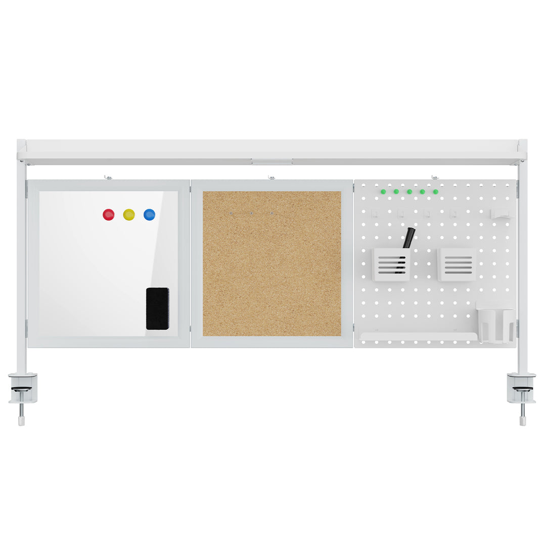 Séparateur de bureau / organisateur Ergo Office, charge max. 10kg, blanc et tableau en liège, largeur 1250mm, blanc, ER-300 W