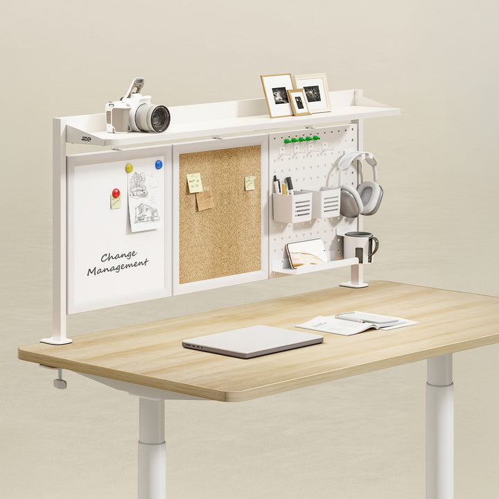 Séparateur de bureau / organisateur Ergo Office, charge max. 10kg, blanc et tableau en liège, largeur 1250mm, blanc, ER-300 W